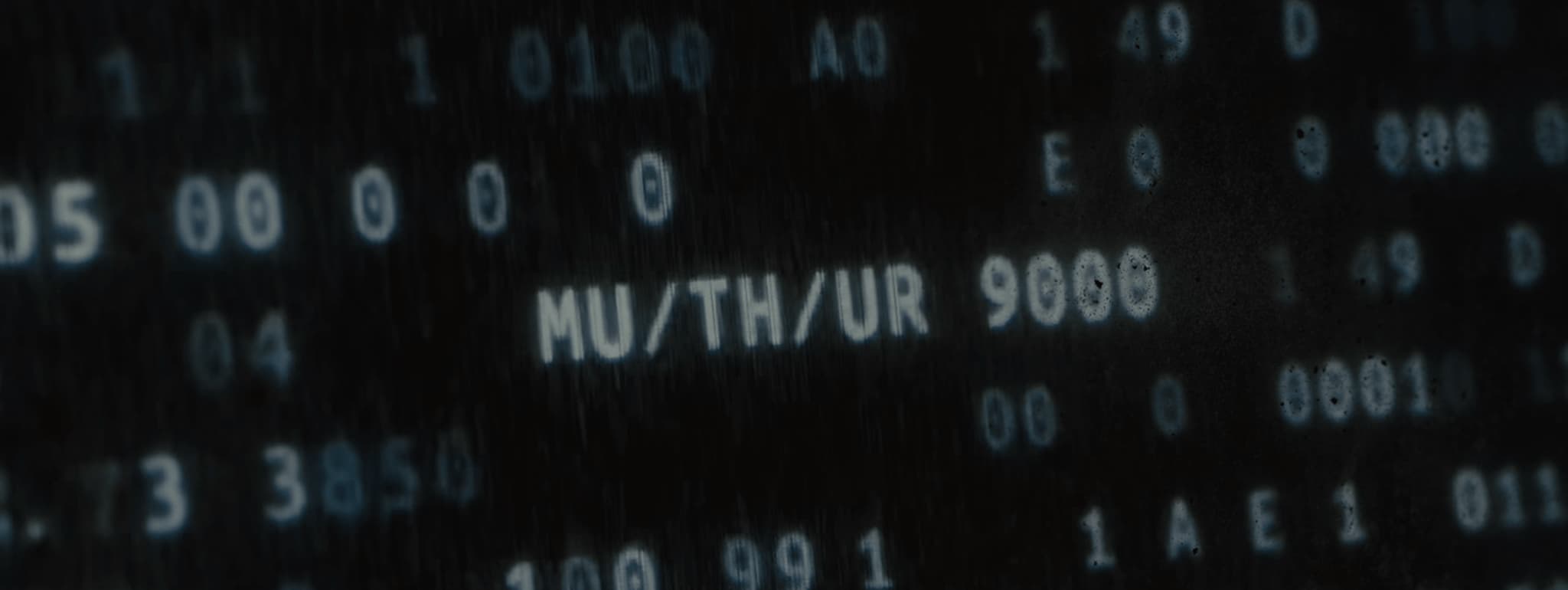 Closeup of MU/TH/UR 9000 computer screen from the movie Alien:Romulus